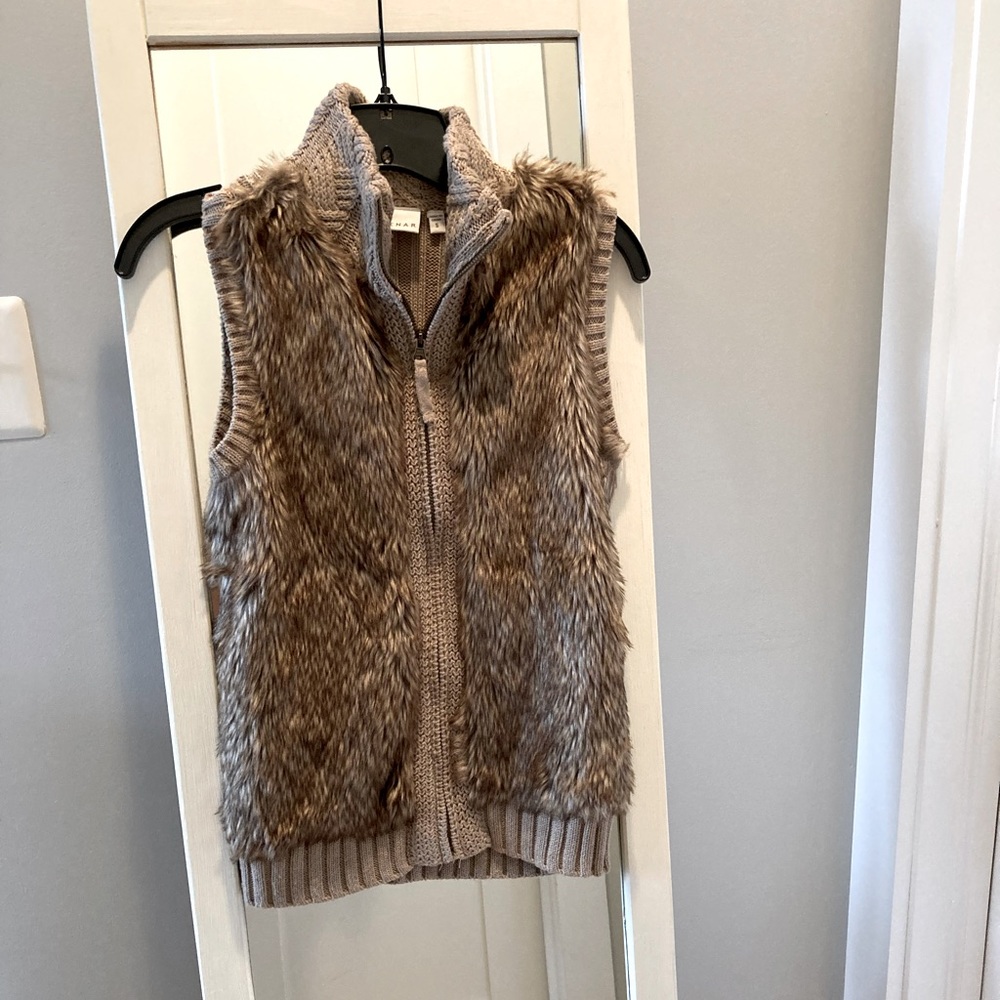 Faux fur sweater vest